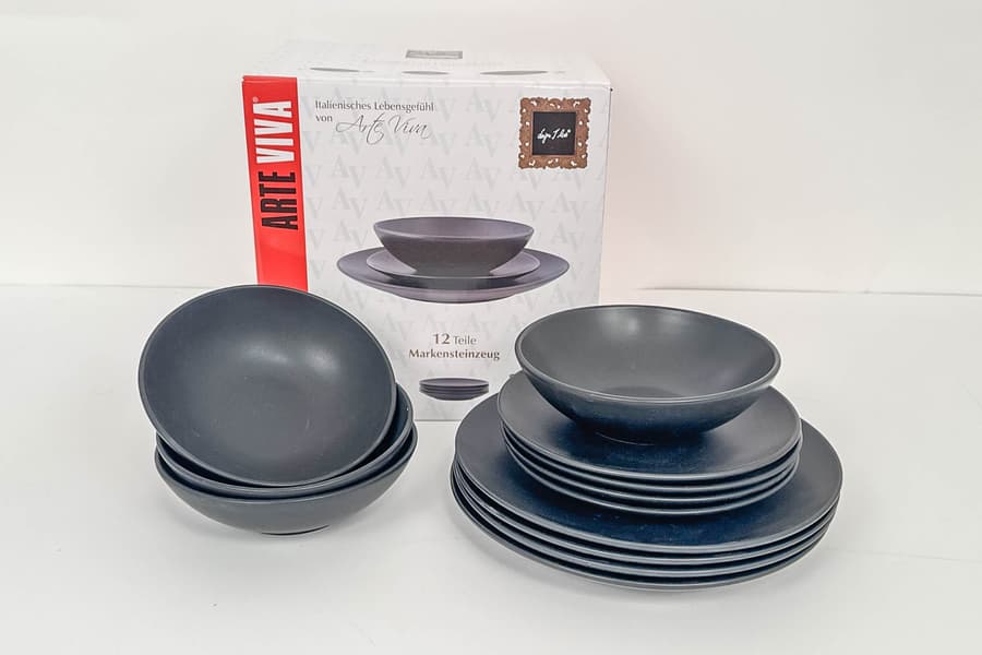 2 Tafelservice 12-teilig Arte Viva \Schiefer\